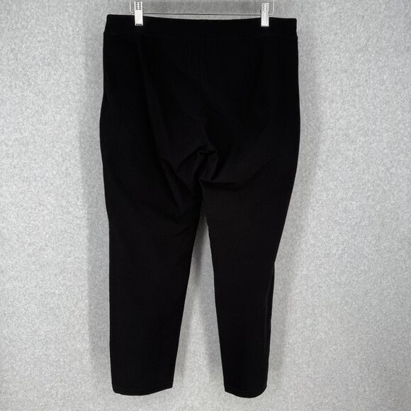 Eileen Fisher Pull On Ankle Pant Size M Black Lightweight Stretch Staple Classic - Picture 4 of 11